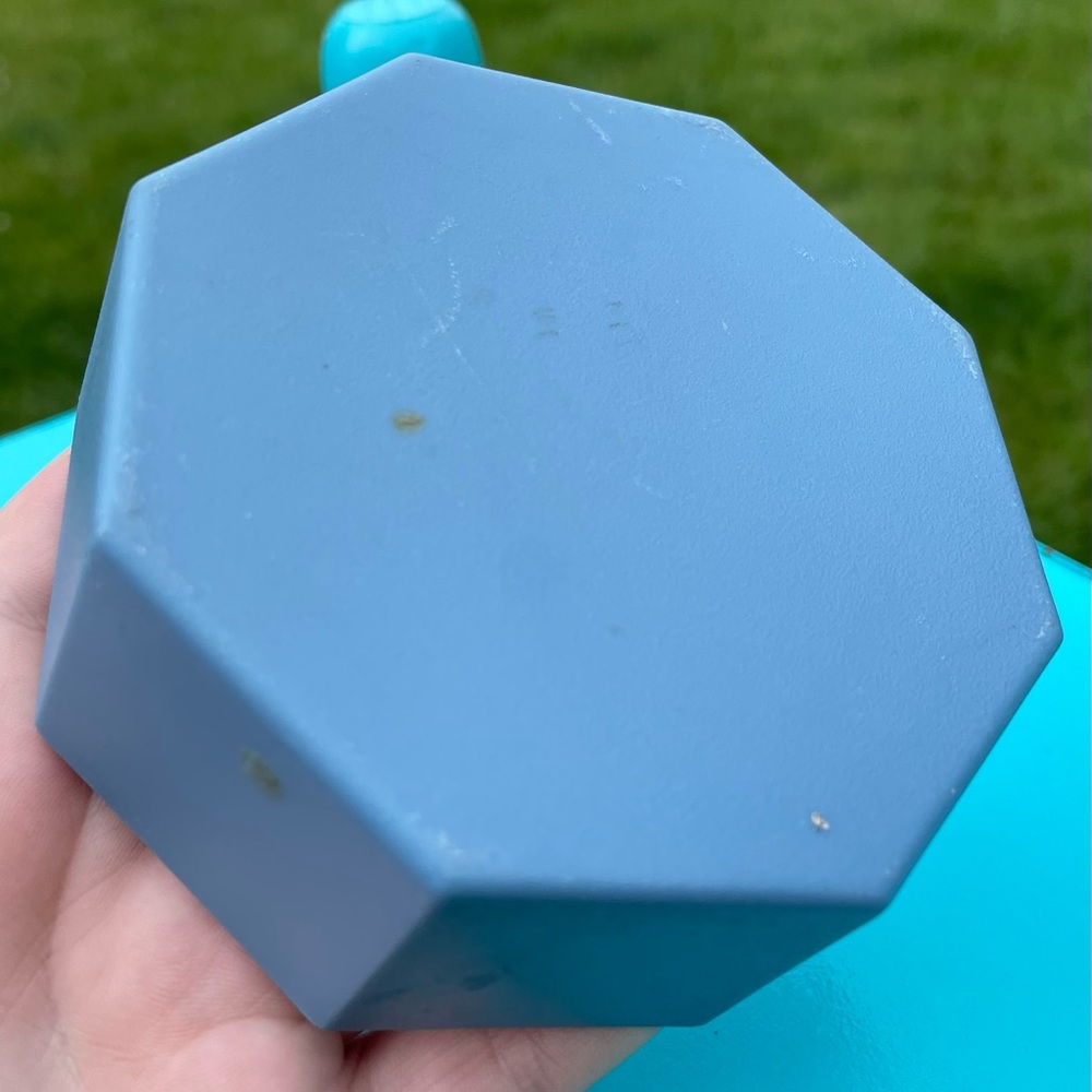 Vintage Blue Plastic Trinket Box with White Butterflies & Flower Design - Picture 3 of 4